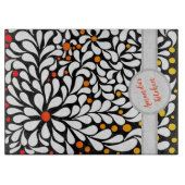 Personalisierter, moderner Blume warm ombre print Schneidebrett (Vorderseite)