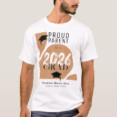 Personalisierter moderner Bogen 2026 Stolz Eltern  T-Shirt (Vorderseite)