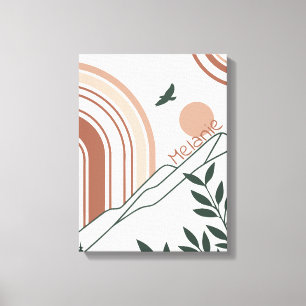 Personalisierter moderner Boho-Botanical-Minimalis Leinwanddruck