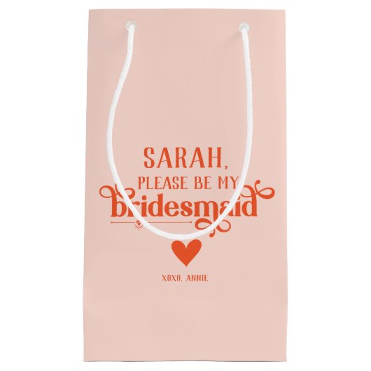 Personalisierter moderner Bridesmaid-Vorschlag Kleine Geschenktüte (Vorderseite)