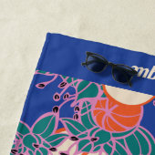 Personalisierter, moderner Bud & Blume Pattern Str Strandtuch (Beispiel)