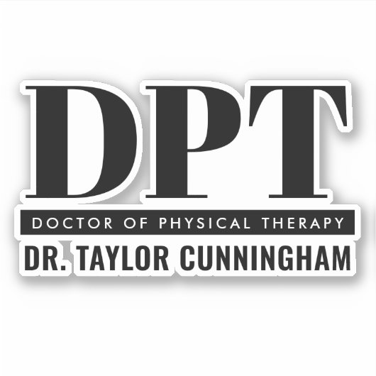 Personalisierter moderner DPT Arzt für Physikalisc Aufkleber (Vorderseite)