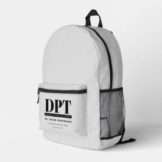 Personalisierter moderner DPT Arzt für Physikalisc Bedruckter Rucksack (Rückseitige Ecke Rechts)