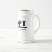 Personalisierter moderner DPT Arzt für Physikalisc Bierglas (VorderseiteRechts)