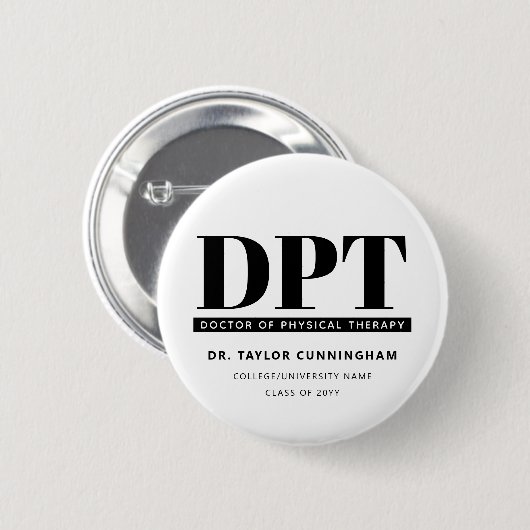 Personalisierter moderner DPT Arzt für Physikalisc Button (Vorne & Hinten)