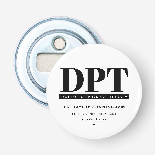 Personalisierter moderner DPT Arzt für Physikalisc Flaschenöffner (Vorderseite)