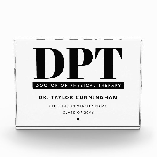 Personalisierter moderner DPT Arzt für Physikalisc Fotoblock (Vorderseite)