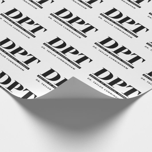 Personalisierter moderner DPT Arzt für Physikalisc Geschenkpapier (Ecke)