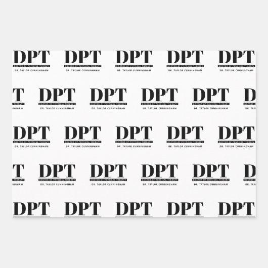 Personalisierter moderner DPT Arzt für Physikalisc Geschenkpapier Set (Vorderseite 3)