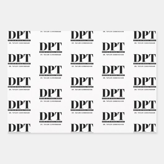 Personalisierter moderner DPT Arzt für Physikalisc Geschenkpapier Set (Vorderseite 2)