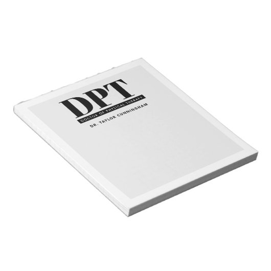Personalisierter moderner DPT Arzt für Physikalisc Notizblock (angewinkelt)