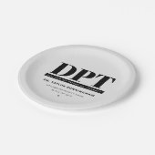 Personalisierter moderner DPT Arzt für Physikalisc Pappteller (Schrägansicht)