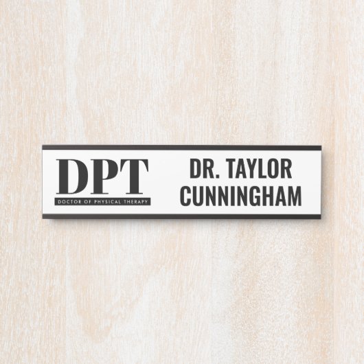 Personalisierter moderner DPT Arzt für Physikalisc Türschild (Vorderseite )