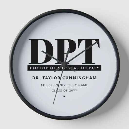 Personalisierter moderner DPT Arzt für Physikalisc Uhr (Vorderseite)