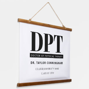 Personalisierter moderner DPT Arzt für Physikalisc Wandteppich Mit Holzrahmen