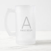Personalisierter, moderner einfacher Monogrammname Mattglas Bierglas (Links)