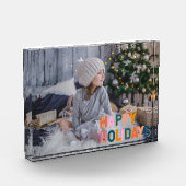 Personalisierter, moderner Feiertagsschlauch Fotoblock (Links)