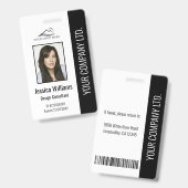 Personalisierter, moderner Firmenmitarbeiter - Bla Ausweis (Vorder- & Rückseite)