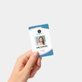 Personalisierter moderner Firmenmitarbeiter Blue P Ausweis (Handheld)