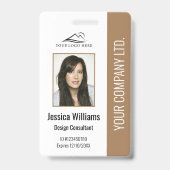 Personalisierter moderner Firmenmitarbeiter Brown Ausweis (Vorderseite)