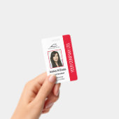 Personalisierter moderner Firmenmitarbeiter Red ID Ausweis (Handheld)