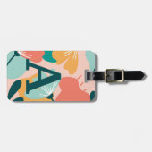 Personalisierter, moderner, floraler Akryllischer  Gepäckanhänger (Vorderseite horizontal)