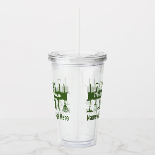 Personalisierter moderner Gärtner Acryltrinkbecher (Rechts)