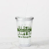 Personalisierter moderner Gärtner Acryltrinkbecher (Rückseite)