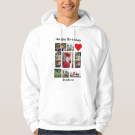 Personalisierter, moderner Geburtstag 11 FotoColla Hoodie