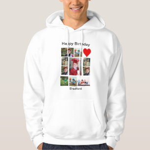 Personalisierter, moderner Geburtstag 11 FotoColla Hoodie