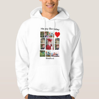 Personalisierter, moderner Geburtstag 11 FotoColla Hoodie
