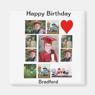 Personalisierter, moderner Geburtstag 11 FotoColla Magnet