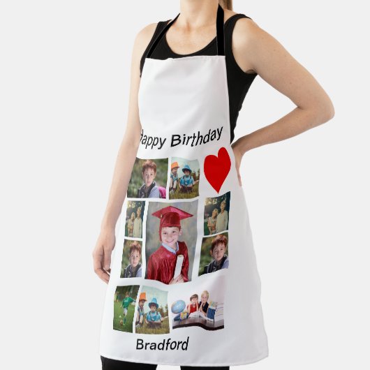 Personalisierter, moderner Geburtstag 11 FotoColla Schürze (InSitu)