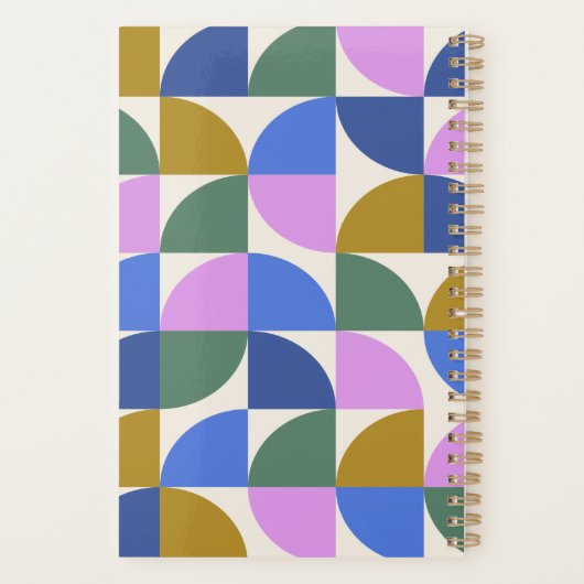 Personalisierter, moderner geometrischer Student Planer (Rückseite)