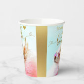 Personalisierter, moderner Goldschmied-Hund Geburt Pappbecher (Links)