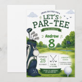 Personalisierter moderner Golf-Geburtstag Einladung (Vorne/Hinten)