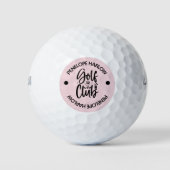 Personalisierter moderner Golfclub Name Blush Pink Golfball (Vorderseite)