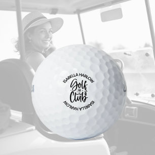 Personalisierter moderner Golfclub Name Golfball