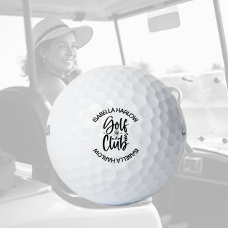 Personalisierter moderner Golfclub Name Golfball