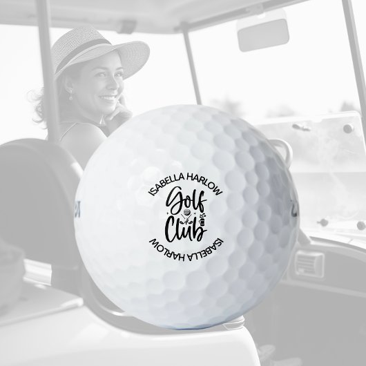 Personalisierter moderner Golfclub Name Golfball