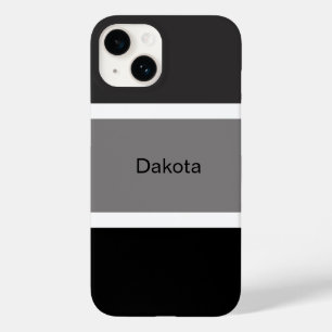 Personalisierter moderner grau-schwarz-weißer Stre Case-Mate iPhone 14 Hülle