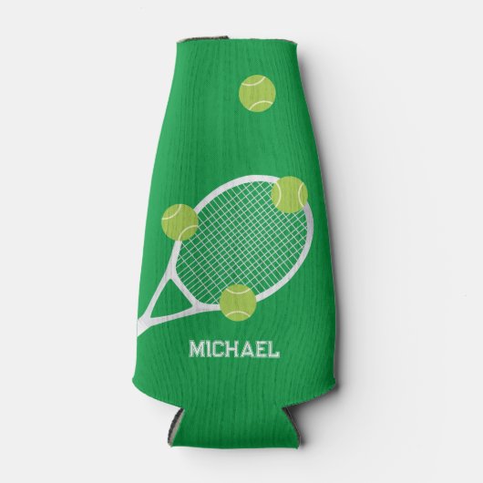 Personalisierter, moderner Green Tennis Racket Bal Flaschenkühler (Vorderseite)