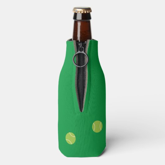 Personalisierter, moderner Green Tennis Racket Bal Flaschenkühler (Flasche Rückseite)
