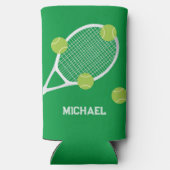 Personalisierter, moderner Green Tennis Racket Bal Selters Dosenkühler (Rückseite)