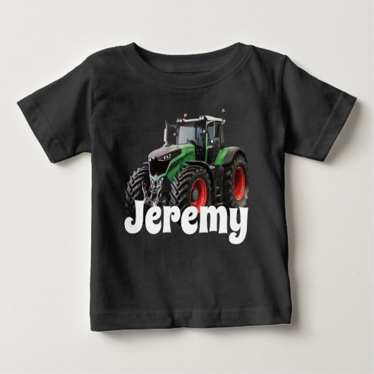 Personalisierter, moderner Green Tracker Baby T-shirt (Vorderseite)