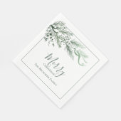 Personalisierter, moderner grüner Pine Einzigartig Serviette (Ecke)