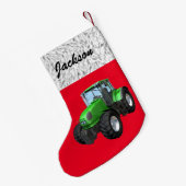 Personalisierter, moderner Grüner Traktor  Kleiner Weihnachtsstrumpf (Rückseite (Hängend))