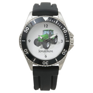 Personalisierter moderner Grüner Zuchtschlepper Armbanduhr
