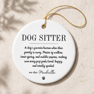 Personalisierter Moderner Hundesitter Pet Sitter L Keramik Ornament
