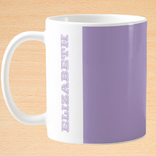Personalisierter moderner Lila Blockname Kaffeetasse